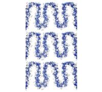 Hanukkah Decorations 3 Pack Hanukkah Tinsel Garland with Menorah Star of David Silver Ornaments Blue Metallic Streamers Decor,Chanukah Decorations
