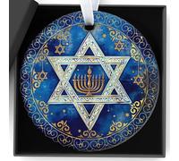 Hanukkah decorations Gifts Ceramic Sign Plaque Personalization Xmas Tree Bauble Chanukah Christmas Decorations For Women Men Colleague Friend Jewish gifts For Home Ornament Garden Creatives Decor