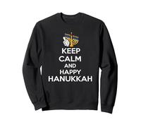 Hanukkah Dreidel Menorah- Happy Chanukah Sweatshirt, Adult Unisex, Black, Medium