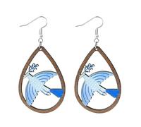 Hanukkah Earrings for Women Acrylic Menorah Candle Gnome Hollow Waterdrop Wooden Candle Earrings Jewish Hanukkah Theme Jewelry, L, Crystal, No Gemstone