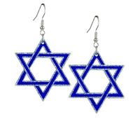 Hanukkah Earrings for Women Acrylic Menorah Candle Gnome Star of David Earrings Hollow Waterdrop Wooden Candle Dove Dangle Drop Earrings Jewish Hanukkah Theme Jewelry, L, Acrylic, No Gemstone