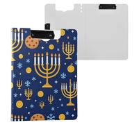 Hanukkah Festive Cookies Folder Clipboard with Storage Horizontal and Vertical Double Clips Clip Board with Hard Cover Clipboard Folio Home Recipe Storage