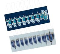 Hanukkah Gift Tags with Silver String - 20 Pack (2 Designs, 10 Each) - Blank Backing for Personalized Messages - Menorah & Dreidel Holiday Present Labels