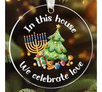 Hanukkah Gifts - Hanukkah Ornaments, Xmas Hanukkah Ornaments, Jewish Christmas Ornaments - Spiritual Gifts for Men, Spiritual Gifts for Women, Jewish Gifts for Women - Acrylic Christmas Ornaments 2024