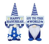 Hanukkah Gnome Decorations - 2PCS Mr & Mrs Chanukah Swedish Tomte Jewish Gnomes for Home Table Tiered Tray Party Decor Supplies Gifts