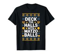 Hanukkah Humor Deck The Halls with Matzo Balls Funny T-Shirt