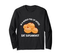 Hanukkah in A World Full of Latkes Eat Sufganiyot Menorah Long Sleeve T-Shirt