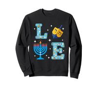 Hanukkah Love Menorah Dreidel Design Sweatshirt