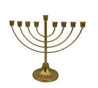 Hanukkah Menorah Candlestick - Gold Stand Anti-Fading, Sturdy Metal Construction, Classic for Festivals, Placement | Practical Use Candlestick for Gifting in