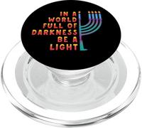 Hanukkah Menorah In World Full of Darkness Be a Light Jewish PopSockets PopGrip for MagSafe