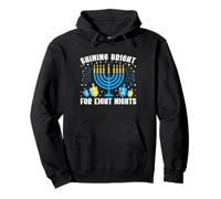 Hanukkah Menorah Shining Bright For Eight Nights Jewish Pullover Hoodie