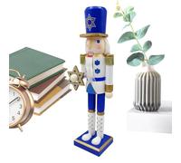 Hanukkah Nutcracker Decorations Blue and White Wooden Figures Decoration