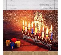Hanukkah Photography Backdrop Chanukah Dreidels Stars Torah Snowflake Blue Background Israel Party Decoration Cake Table Banner 440x300CM