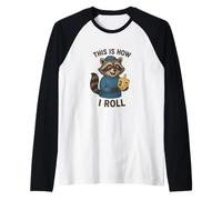 Hanukkah Raccoon Funny Dreidel This is How I Roll NES Gadol Raglan Baseball Tee