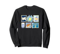 Hanukkah Stamps and Blue Coquette Bows with Menorah Dreidel Sweatshirt