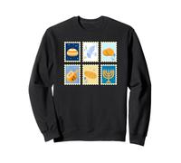 Hanukkah Stamps, Retro Menorah Chanukah, Dreidel and Challah Sweatshirt