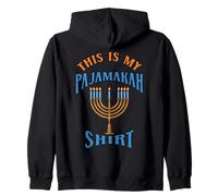 Hanukkah This is My Pajamakah Menorah Jewish Chanukah Pajama Zip Hoodie