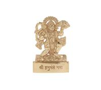 Hanuman Statue Murti Golden Metal Small Standing Bajrang Bali Gadha Idol Hindu God for Car Dashboard Home Office Desk Mandir Temple Pooja Décor Diwali Wedding Gift (3 Inch)