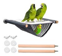 Hanunalir Winter Warm Bird Nest Bed, Parrot House Hammock, Tent Small Animal Hanging Bed, Bird Cage Accessories (L, 23x18.5x12cm, Gray)