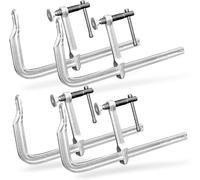 Hanured 4 Pcs Screw Clamps, Forged Steel F Clamps 300mm Throat Depth 120mm for Welding, Woodworking and Metalworking