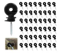 Hanured Pack of 100 Ring Insulators, Farm Animal Fences, Pasture Fence Insulators, Screw-in Ring Insulators, for Ropes, Wires and Strands