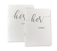 HANVOWS Wedding Vow Books His and Hers Gift Set of 2 Perfect Wedding Vows Booklet with Silver Foil Bride Groom Booklet