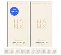 HANX Condoms | Natural Latex with Silicone Lubricant | Paraben & Spermicide-Free | Dermatologically Approved | Strong & Reliable | Safe, Comfortable Protection | Super Ultra-Thin (Pack of 10)