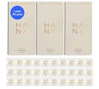 HANX Condoms | Ultra-Thin, Natural Latex with Silicone Lubricant | Paraben & Spermicide-Free | Dermatologically Approved | Strong & Reliable | Safe, Comfortable Protection | Large (Pack of 30)