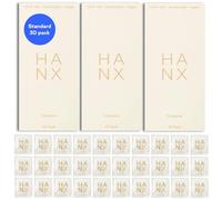 HANX Condoms | Ultra-Thin, Natural Latex with Silicone Lubricant | Paraben & Spermicide-Free | Dermatologically Approved | Strong & Reliable | Safe, Comfortable Protection | Standard (Pack of 30)