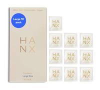 HANX Condoms | Ultra-Thin, Natural Latex with Silicone Lubricant | Paraben & Spermicide-Free | Dermatologically Approved | Strong & Reliable | Safe, Comfortable Protection | Large (Pack of 10)