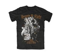 HANXI Bonnie and Clyde Couples Gangster Mafia Oldschool Men's Short-Sleeved T-Shirt Black XXL