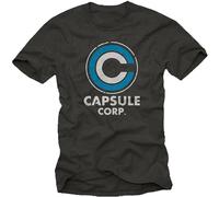 HANXI Capsule Corp T-Shirt Men's Dragon Gifts Roshi Goku Ball Nerd T Shirt Black XL