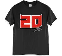 HANXI Fabio QUARTARARO with Signature T Shirt Fabio quartararo Men Cotton T-Shirt Male Fabio quartararo Black S