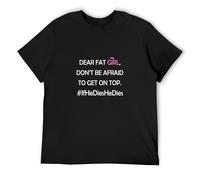 HANXI Fashion Tshirts Dear Fat Girl T-Shirt Black XXL