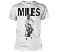 HANXI Men's Miles Davis - Stool T-Shirt White M