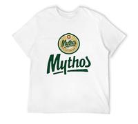 HANXI Men's New Mythos Greek Beer Logo Black White T-Shirt White L