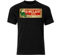 HANXI Men's Sinclair Oils - Graphic Cotton T Shirt Short Sleeve Black L