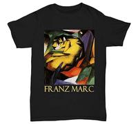 HANXI Men's Tiger by Franz Marc O-Neck Cotton T Shirt Black XL