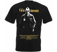 HANXI Taxi Driver Movie Poster T-Shirt Printed Men Black Graphic Tee Black L