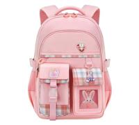 HANXIUCAO School Bags for Girls - Large Capacity Kawaii School Backpack with Laptop Compartment for Primary and Secondary Students (Pink)