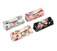 Hanyi 4PCS Ethnic Style Flower Pattern Lipstick Case Holder with Mirror Vintage Lipstick Holder (Peony style), Multi-colored, Size: 8.5 x 3 x 3 cm