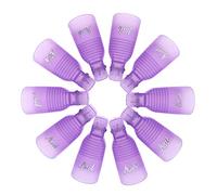 Hanyousheng 10 PCS Acrylic Nail Art Soak Off Clip Cap UV Gel Polish Remover Wrap Nail Tool, Acrylic Gel Polish Clips,Nail Polish Remover Clips(Purple)