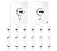 Hanyousheng 20 Pcs Self Adhesive Picture Hooks, Heavy Duty Adhesive Wall Hooks, Transparent Sticky Hooks No Nails for Hanging Pictures, Frames & Decorations, Kitchen Bathroom Living Room Use, Max 5kg