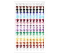 Hanyousheng 900 Pieces Rhinestone Sticker, 3mm 4mm 5mm Self Adhesive Rhinestones Round Crystal Gems, 15 Colors Self Adhesive Gems Stickers, for DIY Crafts, Face Nail Makeup