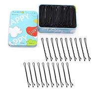 Hanyousheng Bobby Pin,200pc Black Hair Pins,Hair Clips Bun, Ideal for All Hair Types,Wavy Bobby Pins and Straight Clip Hair Grips Slides Metal Hair Clips