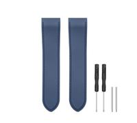 HANYTON Compatible with Cartier Watch 23mm Band, Soft Silicone Rubber Replacement Strap for Cartier Santos Watch 100XL W20073X8 Series, Blue
