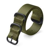 Hanyton Watch Bands - Military Ballistic Nylon Style Straps With Black High End Heavy Buckle & Width (18mm, 20mm, 22mm or 24mm)