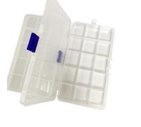 HanYun 3 Pack 15 Grids Plastic Craft Storage Box, Craft Storage Boxes with Compartments Transparent Craft Box Organiser Box for Earring Jewelry Seed and Small Parts Art Craft Accessory Organizer