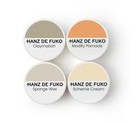 Hanz de Fuko Deluxe Hair Care Kit - Super Styling Sampler Featuring Claymation Sponge Wax Modify Pomade Scheme Cream - Certified Organic Ingredient