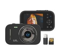 Hanzete 1080P Digital Camera Portable Digital Video Camera 48MP Dual Lens 2.8 Inch IPS Screen Game Playing Music Listening Built-in Battery with 32GB TF Card USB Card Reader Birthday Christmas Teens
